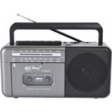 Flagen Retro Taşınabilir Kaset Çalar + Fm/am/sw Radyo Bluetooth & USB Mp3 Çalar Müzik Çalar Ses Sistemi - Gri