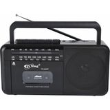 Flagen Retro Taşınabilir Kaset Çalar + Fm/am/sw Radyo Bluetooth & USB Mp3 Çalar Müzik Çalar Ses Sistemi - Siyah