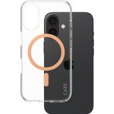 Flagship iPhone 16 MagSafe Uyumlu Urban Combat Şeffaf-Şeftali Telefon Kılıfı