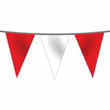 Flagturk 100 mt Kırmızı Beyaz İpe Dizili Üçgen Süsleme Bayrağı