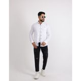 Flam Keten Rahat Kesim Günlük Erkek Gömlek - 2XL - Beyaz