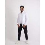 Flam Keten Slim Fit Spor ve Şık Erkek Gömlek - 2XL - Beyaz