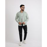 Flam Keten Slim Fit Spor ve Şık Erkek Gömlek - 2XL - Mint