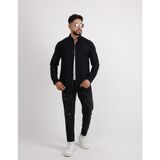 Flam Keten Slim Fit Spor ve Şık Erkek Gömlek - Siyah