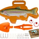 Flambeau Outdoors Wild Bite Olta Takımı Seti | Turuncu/Alabalık - Yeni Başlayanlar için Takım Kutusu, Levrek/Panfish/Alabalık, Kürek ve Pense yakalamak için 25 Parça Çok Amaçlı Takım Çeşitleri