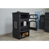 Flame Stove Flame STOVEFS-011 Yk St Sirius Maxi 3 Camlı Kuzineli Yan Kapaklı Odunluklu Döküm Soba