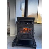 Flame Stove FS-011YK Sırıus Maxi Yan Kapaklı Döküm Soba Antrasit Renkli Camlı Model