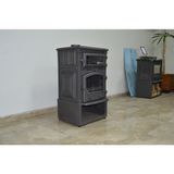 Flame Stove FS-013 Yk St Sirius Mega Tek Camlı Yan Kapaklı Kuzineli Odunluklu Döküm Soba