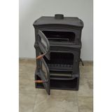 Flame Stove FS-033YKST Altara Premium Tek Camlı Kuzineli Yan Kapaklı Odunluklu Döküm Soba
