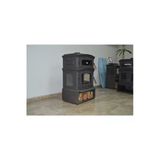 Flame Stove Fs-034Ykst Altara Premium Lüx 3 Camlı Odunluklu Yan Kapaklı Kuzineli Şömine