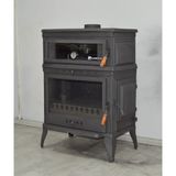 Flame Stove FS-044YK Retro Dik Tek Camlı Kuzineli Yan Kapaklı Döküm Soba