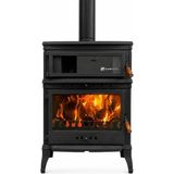 Flame Stove FS-045 Retro Lux Yüksek Verimli Çift Yanmalı Odun Kömür Sobası Fırınlı Döküm
