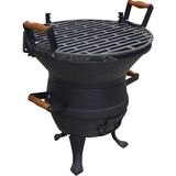 Flame Stove FS-401 Kademeli Yuvarlak Döküm Mangal - Antrasit Gri