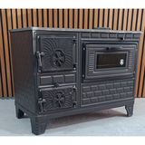 Flame Stove Mat Siyah 40'lık Döküm Tuğlalı Kuzineli Emaye Soba