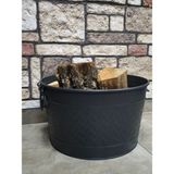 Flame Stove Mat Siyah Oval Odun Kovası