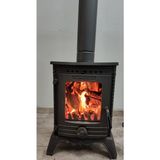 Flame Stove Minör Pik Döküm Şömine Soba Antrasit Renkli Camlı 55 kg Ağırlığında