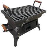 Flame Stove Taşınabilir Ahşap Saplı Kare Döküm Piknik Mangalı