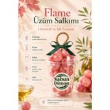 Flame Üzüm Salkımı Sabunu 250 gr, İpli Bitkisel Zeytinyağlı Sabun, Dekoratif Günlük El Yüz Vücut Temizliği - 1 Adet