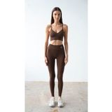 Flamefit Wear Sporcu Kadın Bralet- Tayt Takım Kahverengi
