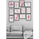 Flamingo 12 Parça Ahşap Mdf Tablo Zlltb252