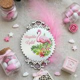 Flamingo Baskılı Ahşap Bebek Şekeri Magnet(30 Adet)