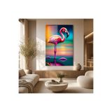 Flamingo Cam Tablo | Modern Duvar Dekoru | Solmayan Canlı Renkler | Mutfak ve Yemek Alanı | Yeni Ev Hediyesi | 4mm Kırılmaz Cam | Dayanıklı Cam Yapı