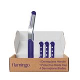 Flamingo Dermaplane Tıraş Bıçağı Seti, Bıçak Kapaklı 1 Dermaplane Kolu ve 4 Doldurulabilir Jilet İçerir