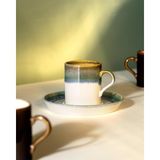 Flamingo Home Collections Ramona 2'li Kahve Fincan Seti, 90 Ml, Mavi - Yeşil - 010 - Beyaz