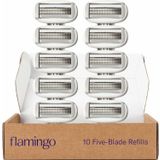 Flamingo Kadın Tıraş Bıçağı 5 Bıçaklı Yedekler - Kadınlar için Jilet - 10ct