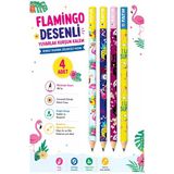 Flamingo Kurşun Kalem 4 Adet Fatih Yuvarlak Gövdeli Siyah Kurşun Kalem 2B Yumuşak Yazım Kolay Tutuş Kaliteli Okul Sınıf
