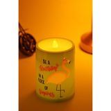 Flamingo LED Mum Bardak Tipi Pilli Dumansız Alevli Dekoratif Yapay Mum Işıldak Dekor Lambası 10 cm - 1 Adet