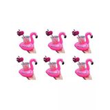 Flamingo Temalı Şişme Havuz Bardak Tutucu, 6 Adet Set