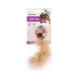 Flamingo Vinta Tüylü Hışırtılı Kedi Oyuncağı 15 cm - Beyaz
