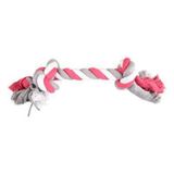 Flamingo XL 40 cm 2 Düğümlü Pembe Gri İp Köpek Oyuncağı