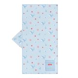 Flamingueo Marin Çocuk Kapüşonlu Mikrofiber Havlu 75 x 150 cm, Mavi Plaj ve Havuz Havlusu, Hızlı Kuruyan, Kum Tutmaz, Taşıma Çantalı