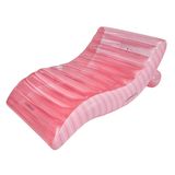 Flamingueo Swella XL Şişme Havuz Yatağı, Büyük Boy Deniz ve Havuz Yatağı, Ergonomik Şişme Şezlong, Bardaklıklı, 2 Renk Seçeneği (Pembe)