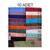 Flamlı Eşarp 10'lu Paket Hediyelik Dağıtmalık Pamuklu Yazma Eşarp 100x100cm