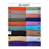 Flamlı Eşarp 50'Li Paket Hediyelik Dağıtmalık Pamuklu Yazma Eşarp 100X100cm