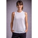 Flamlı Kumaş Sıfır Kolsuz Atlet Basic Spor Üst, Günlük ve Fitness Kullanımına Uygun - Beyaz - XL