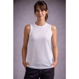 Flamlı Kumaş Sıfır Kolsuz Atlet Basic Spor Üst, Günlük ve Fitness Kullanımına Uygun - Beyaz
