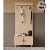 Flances Ladin Mdf Ayaklı Tasarım Askılıklı Portmanto Ayakkabılık - Meşe