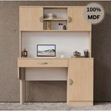 Flances Ladin Mdf Kitaplıklı Dolaplı Çalışma Masası - Meşe