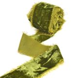 Flanel Polyester Kadife Kurdele(Moss Green) | Hediye Paketleme, Düğün, Çelenkler İçin Çok Renkli 40mm X 3 Metre Yıpranmış Kenar