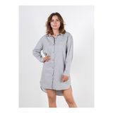 Flannel T-Shirt Elbise Gri/Melanj