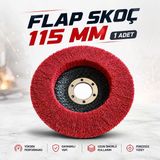 Flap Skoç Disk 115 Mm Zımpara Taşı Ahşap Metal Pas Temizleme Taşlama Diski Spiral Uyumlu