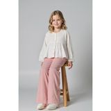 Flare Fitilli Ispanyol Paça Kız Çocuk Açık Pembe Pantolon - 11 - 12 Yaş