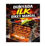 Flarte Dikey Mangal 38 cm Katlanabilir Paslanmaz Çelik 6,6 kg Gri Renk ile Piknik Keyfi