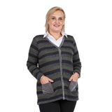 Flaş Triko Kadın Çizgili Hırka 3329107 Haki 1