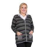 Flaş Triko Kadın Çizgili Hırka 3329107 Haki 2