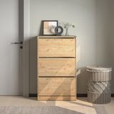 Flat Duo 3 Katlı Geniş Ayakkabılık - Florida Meşe 73 x 119 x 26 cm